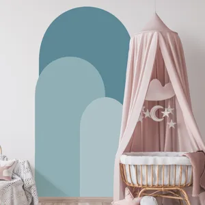 Boho arch wall decal featuring a stylish multi-color geometric design for nursery room decor.