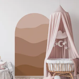 Boho arch wall sticker for nursery bedroom, self-adhesive PVC wallpaper home decor.