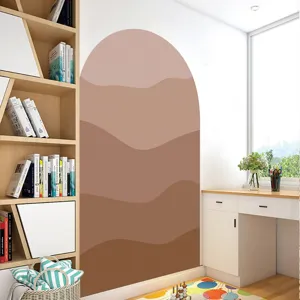 Boho arch wall sticker peel and stick abstract mountain mural for living room decor