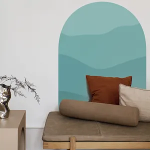 Boho arch wall sticker abstract mountain wall decal for living room bedroom home decor details.