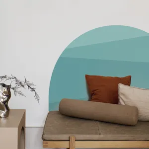 Boho half circle wall sticker aesthetic arch decal for living room bedroom home decor.