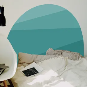 Detail view of Boho wall sticker featuring geometric arch design, perfect for bedroom decor.