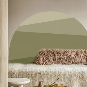 Boho abstract arch wall decal detail, showing the natural tone scenic wall sticker texture.