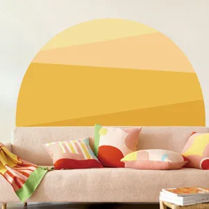 Boho semi-circular wall sticker for living room bedroom decor, self-adhesive PVC art.