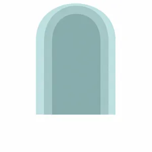 Arch shape product size chart detail showing S to XL dimensions for boho home decor items.