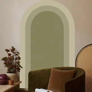 Boho arch wall sticker detail view, geometric bohemian wall decor for living room bedroom.