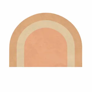 Boho half circle rainbow wall sticker detail showing various size options and dimensions clearly.