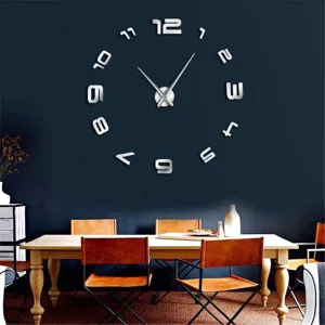 DIY acrylic mirror wall clock large modern decorative wall clock for living room decor