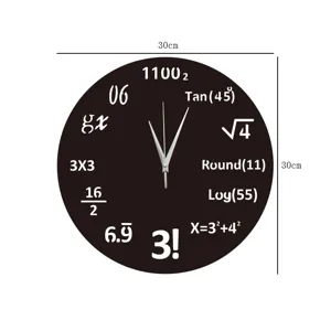 Creative math formula acrylic wall clock 30cm round modern silent clock for living room decor