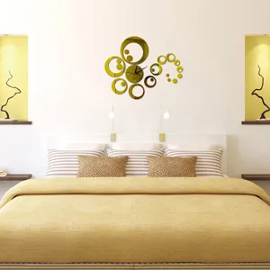 Moderne 3D Acryl Spiegel Wanduhr DIY kreisförmiges Design für Wohnzimmer Deko