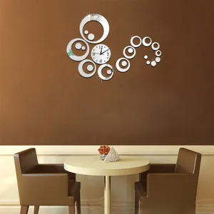 Moderne Acryl Spiegel Wanduhr Aufkleber DIY 3D kreisförmige Heimdekoration Wohnzimmer
