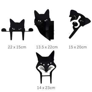Nero acrilico paletto da giardino gatto cane volpe silhouette per la decorazione del prato