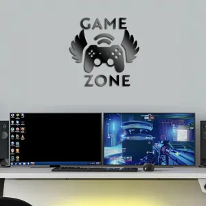 GAME ZONE 3D Acrylic Wall Sticker Gaming Controller Home Bedroom Playroom Wall Decor
