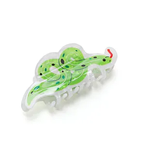 Pinza para el pelo de acetato con serpiente verde para mujer, accesorio de moda lindo.