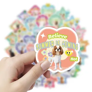 Cute waterproof dog stickers pack, adorable puppy vinyl decals for laptop skateboard phone.