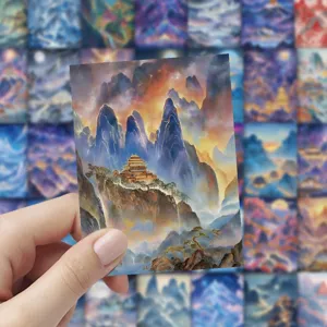 60 sheets ancient mountain cartoon stickers Chinese style decoration for phone case notebook