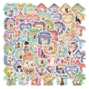 60pcs cute puppy dog stickers waterproof vinyl decals for phone case skateboard laptop