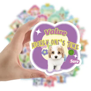 Cute puppy waterproof sticker for phone case skateboard luggage decorative vinyl decal pack.