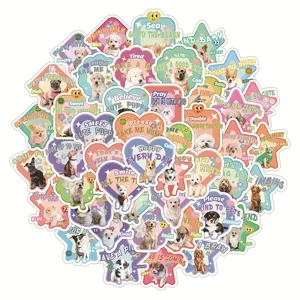 Cute puppy stickers pack waterproof vinyl decals for laptop water bottle luggage skateboard 60pcs