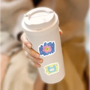 Healing oil painting cartoon stickers waterproof cute aesthetic stickers for journal laptop.