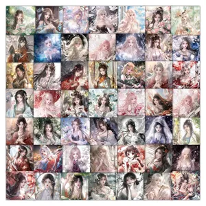 Ancient Style Anime Girl Cartoon Stickers Cute Aesthetic Decorative Waterproof Decals For Water Bottle Laptop Phone Case
