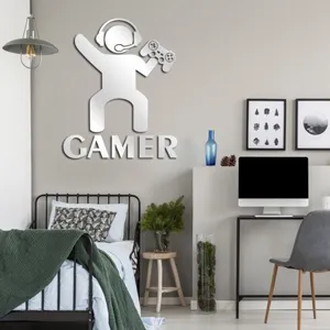 Gamer wall sticker acrylic mirror 3D decoration for kids room and bedroom decor