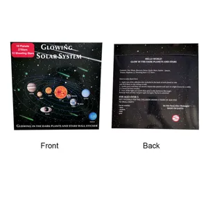 Glowing solar system wall stickers kids room decor luminous planets and stars stickers