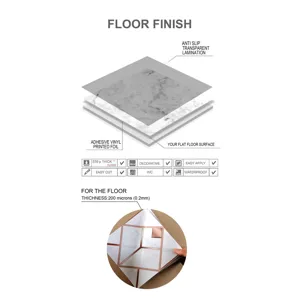 Adhesive marble floor sticker waterproof wear-resistant anti-slip floor tile decoration