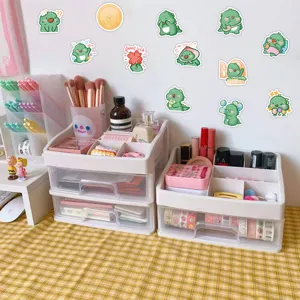 Joli ensemble d'autocollants imperméables dinosaure de dessin animé pour bricolage 50pc