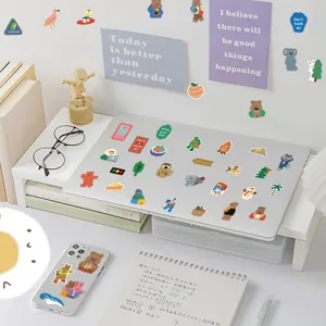 Cute cartoon bear sticker pack ins style aesthetic waterproof stickers for phone case laptop.