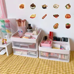 Decorative realistic food stickers set for phone cases, luggage, laptops, and DIY journals.