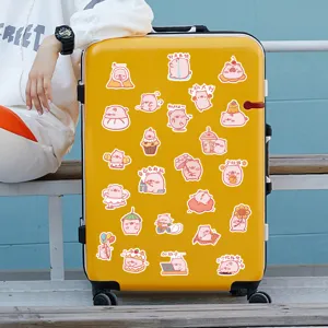 Cute pink pig waterproof stickers decorative stationery box schoolbag laptop waterproof decals