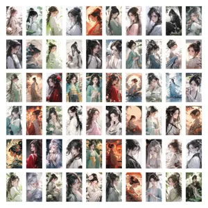 60pcs Ancient Style Girl Journal Stickers High Definition Guochao Phone Case Decals Wholesale