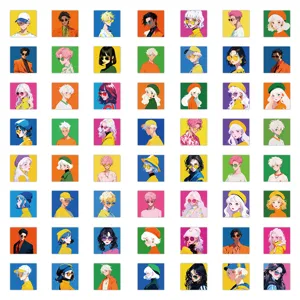 Anime Sticker Set für Handyhülle und Tagebuch Dekoration, lebendige Dopamin Charakter Kunst.