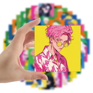 Dopamin Anime Aufkleber für Handyhülle und Tagebuch Dekoration, farbiges quadratisches Design.