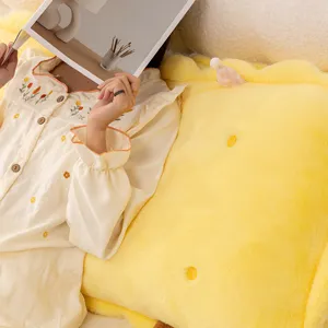 Cute biscuit plush bed headrest cushion soft backrest pillow for bedroom tatami cozy home decor