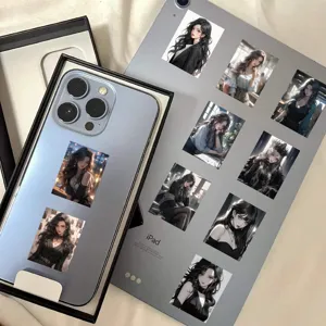Aesthetic cool girl stickers for phone case and tablet decoration high definition waterproof.