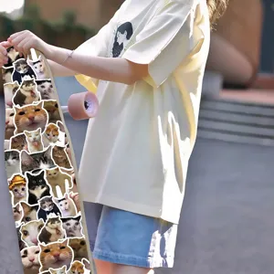 50pcs Funny Cat Meme Stickers Waterproof Graffiti Decals for Skateboard Phone Case Luggage