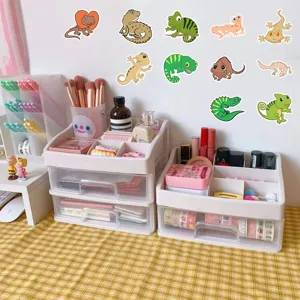 Cute cartoon lizard stickers waterproof vinyl decals for diary school bag laptop decoration 60pcs