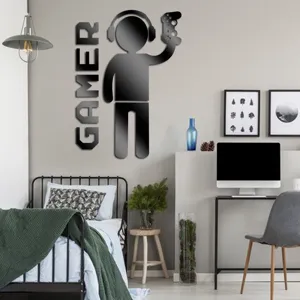 Acrylic gamer wall sticker mirror DIY gaming decor for bedroom living room wall art 1pc