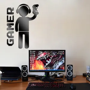 Acrylic mirror wall sticker gamer sign gaming room decor waterproof wall art decal