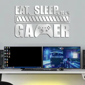 Acrylic mirror wall sticker gamer theme waterproof DIY decoration for bedroom living room