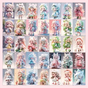 Cute Cartoon Anime Girl Aesthetic Stickers Waterproof Vinyl Decals For Water Bottle Luggage Phone Case DIY Craft Decoration