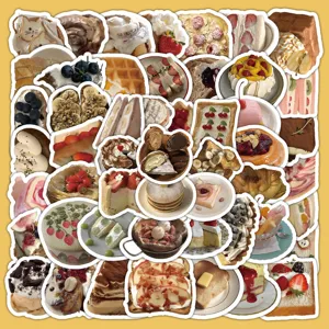 Aesthetic Dessert Stickers Waterproof Cute Food Decals For Phone Case Notebook Scrapbook Journal Laptop DIY Decoration