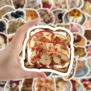 Korean style realistic food dessert stickers for phone cases, cute decorative stationery items.