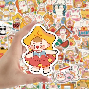 Waterproof cute cartoon rabbit stickers for journaling, stationery box and school bag decoration.