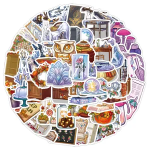 60 pcs colorful home cartoon graffiti stickers waterproof journaling luggage laptop decals