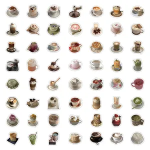Ins style coffee drink stickers set aesthetic cute cartoon beverage sticker for phone case planner