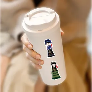 Ethnic minority cartoon stickers featuring cultural designs, perfect for cups and phones.