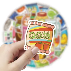 Adhésif mignon autocollant snack étanche DIY décoratif pour coque de téléphone et guitare.